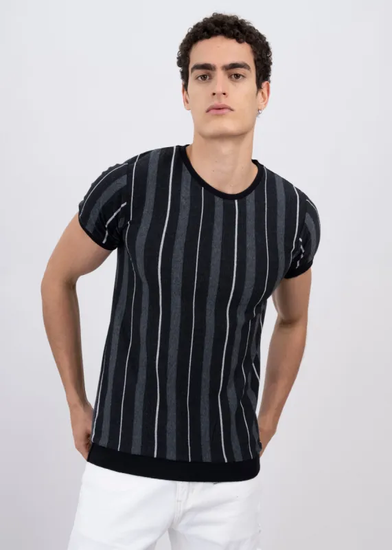 Playera rayas cárdigan sold by Shasa