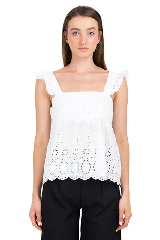 Blusa amplia tejido eyelat olanes sold by Shasa