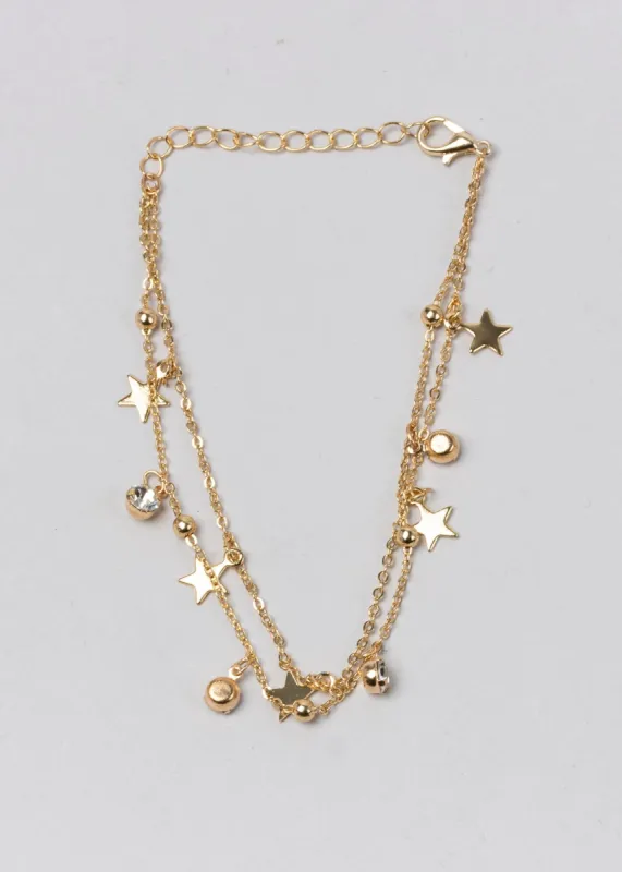Anklet estrellas brillos sold by Shasa