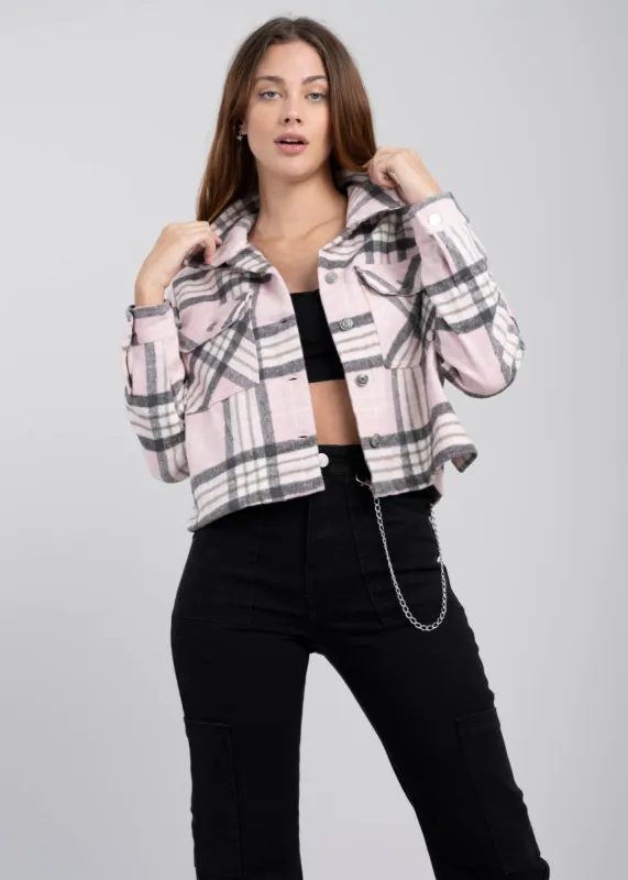 Shacket cuadros bolsas frontales sold by Shasa