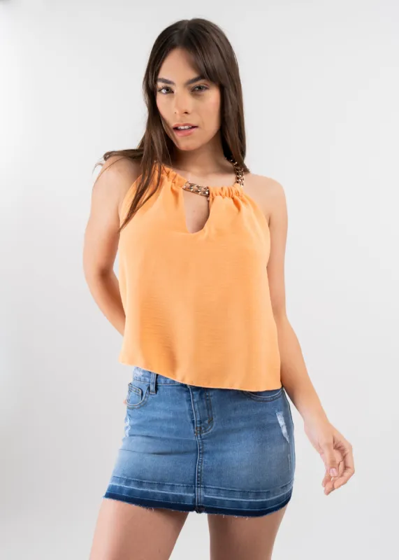 Blusa halter cadena eslabón sold by Shasa