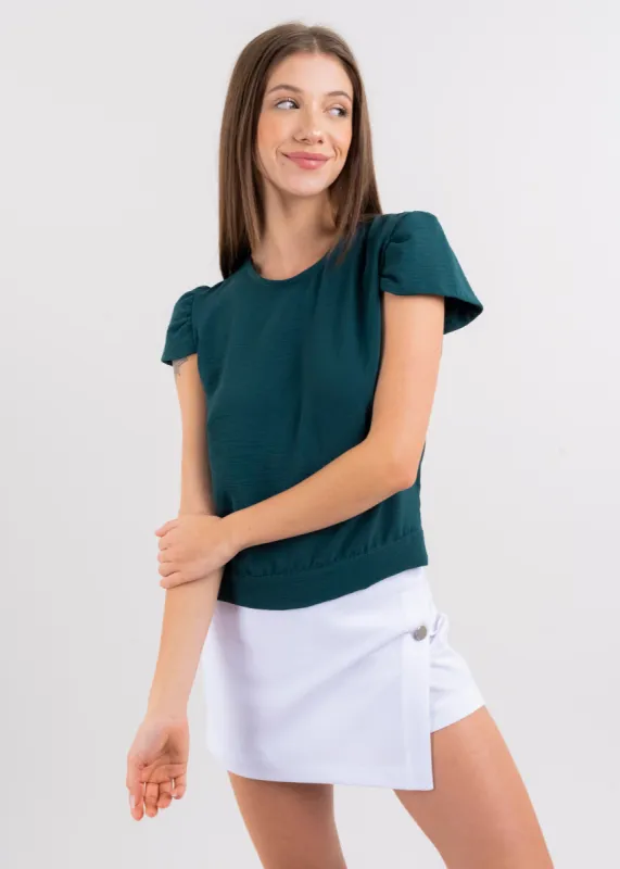Blusa manga abullonada espalda abierta cinta sold by Shasa