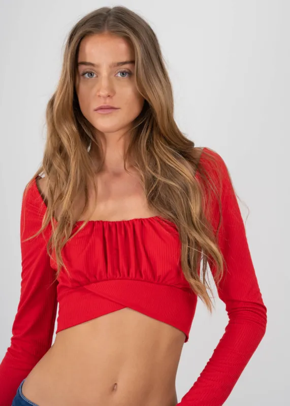 Top manga larga tiras traseras sold by Shasa