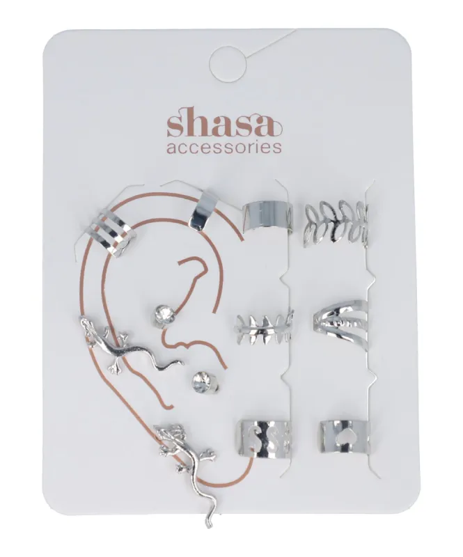 Set 10 earcuff hojas corazón sold by Shasa