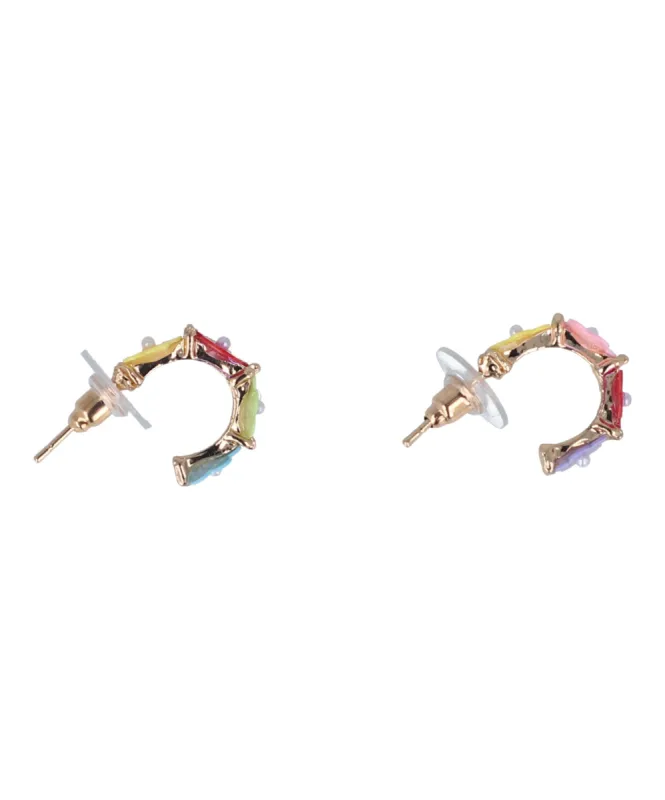 Arracadas flores multicolor sold by Shasa