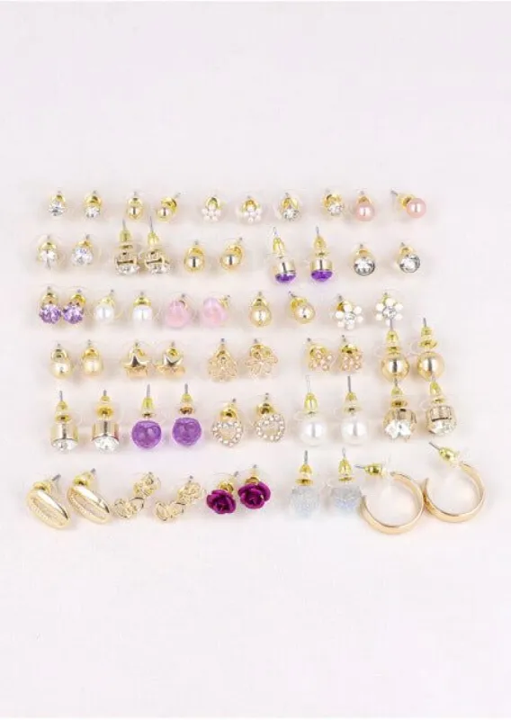 Set 30 aretes studs multidiseño sold by Shasa