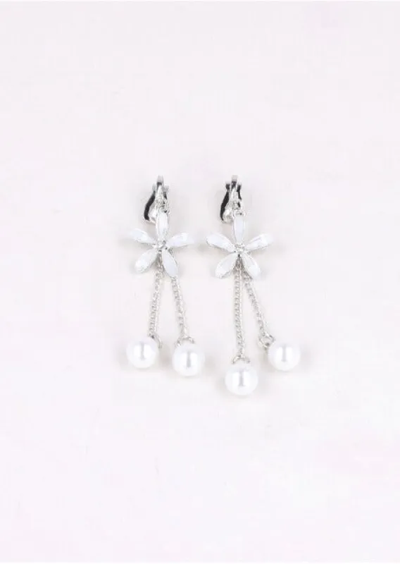 Aretes Flor Cristal  Perlas sold by Shasa