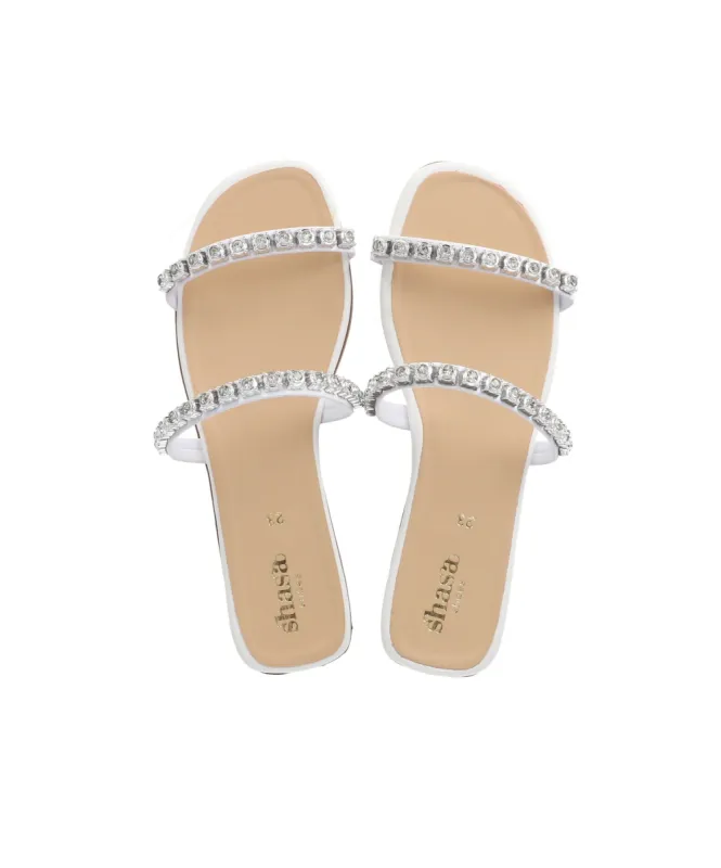 Sandalia pala tiras brillos sold by Shasa