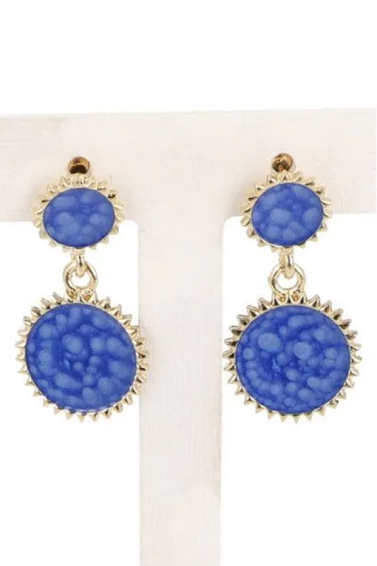Aretes doble circulo mármol sold by Shasa