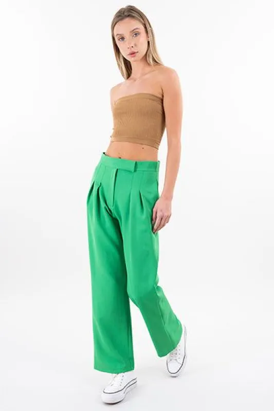 Pantalón Recto Liso Plisado Frontal sold by Shasa