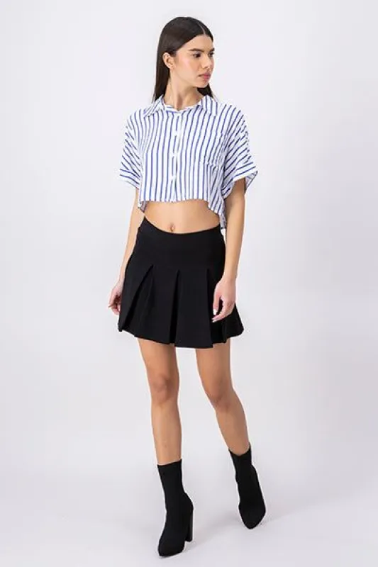 Falda Mini Tableada Doble Pretina sold by Shasa