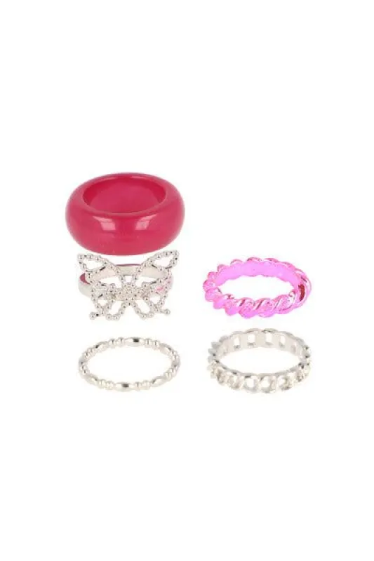 Set 5 P Anillos Mariposa Silueta sold by Shasa