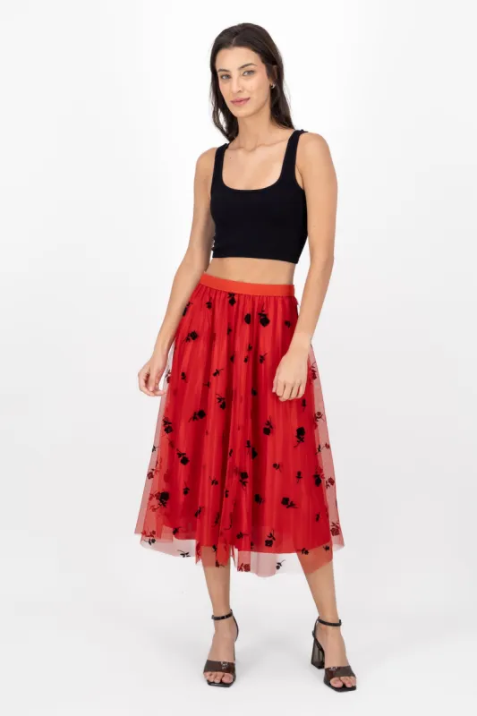 Falda Tulle Con Estampado De Rosas sold by Shasa