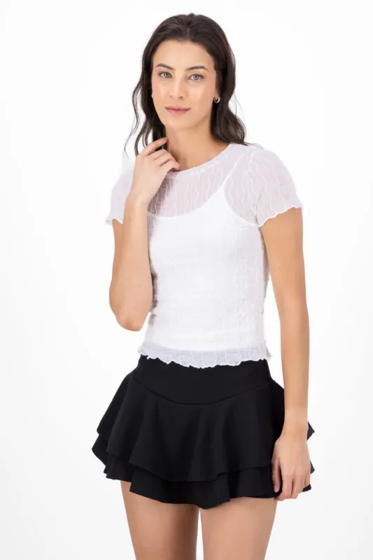 Blusa Detalle Textura Manga Corta sold by Shasa