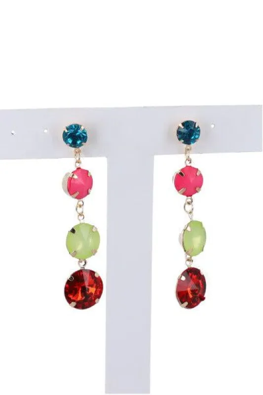 Aretes maxi piedras brillosas sold by Shasa