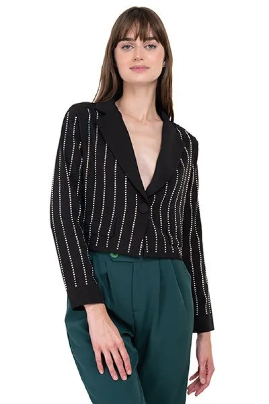 Blazer crop lineas brillos sold by Shasa