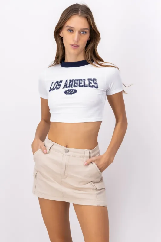 Playera crop Los Angeles sold by Shasa