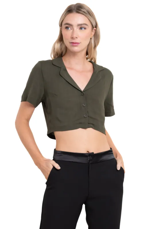Camisa crop lisa sold by Shasa