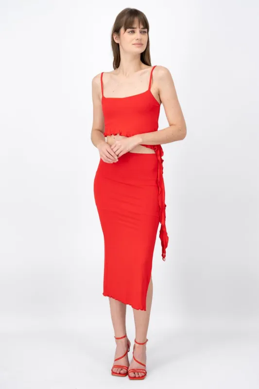 Falda Midi Detalle Feston sold by Shasa