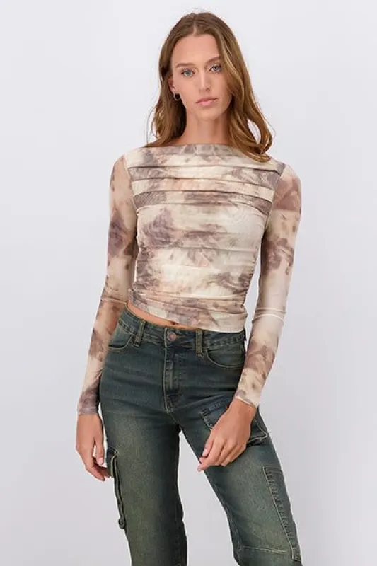 Top Mesh Manga Larga Tie Dye sold by Shasa