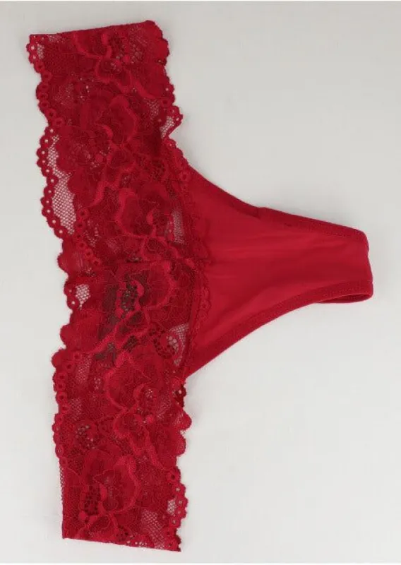 Tanga Monocolor Borde Encaje sold by Shasa