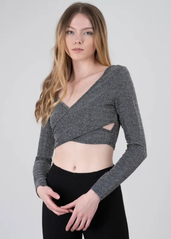 Top mangas largas cruzado lurex sold by Shasa