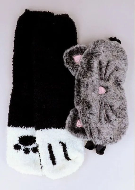 Set navideño calcetas antifaz gato sold by Shasa