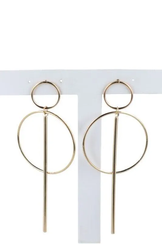 Aretes largos doble circulo sold by Shasa