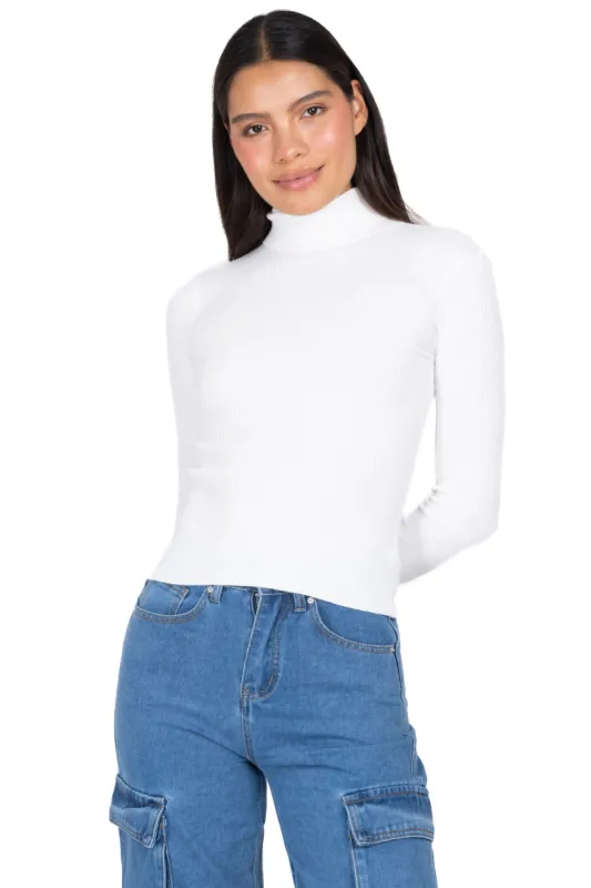 Blusa acanalada cuello alto sold by Shasa