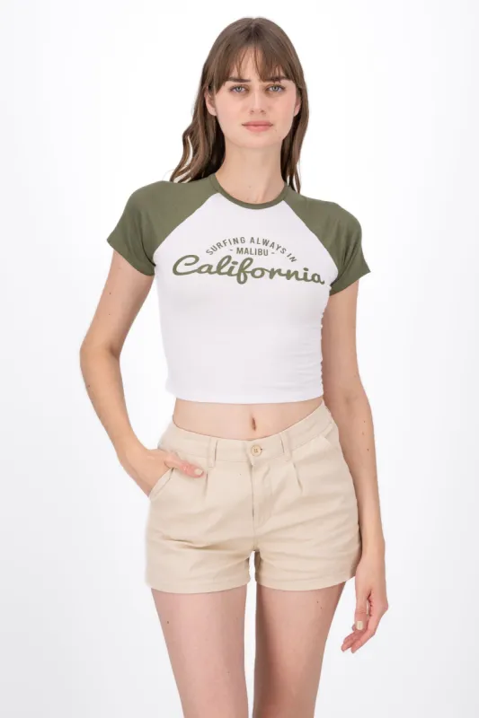 Playera Crop Contraste Mangas sold by Shasa