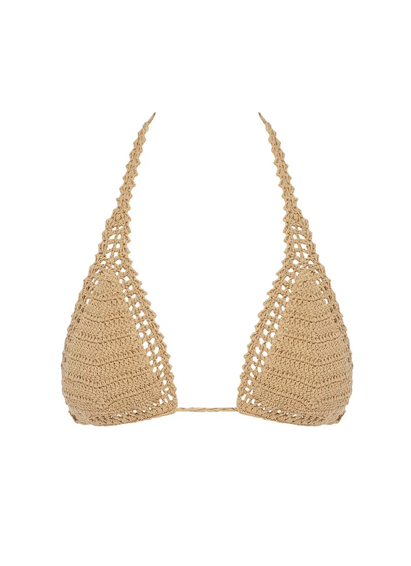 ESSENTIAL SLIDING HALTER BIKINI TOP SAND sold by SHE MADE ME product image thumbnail 3