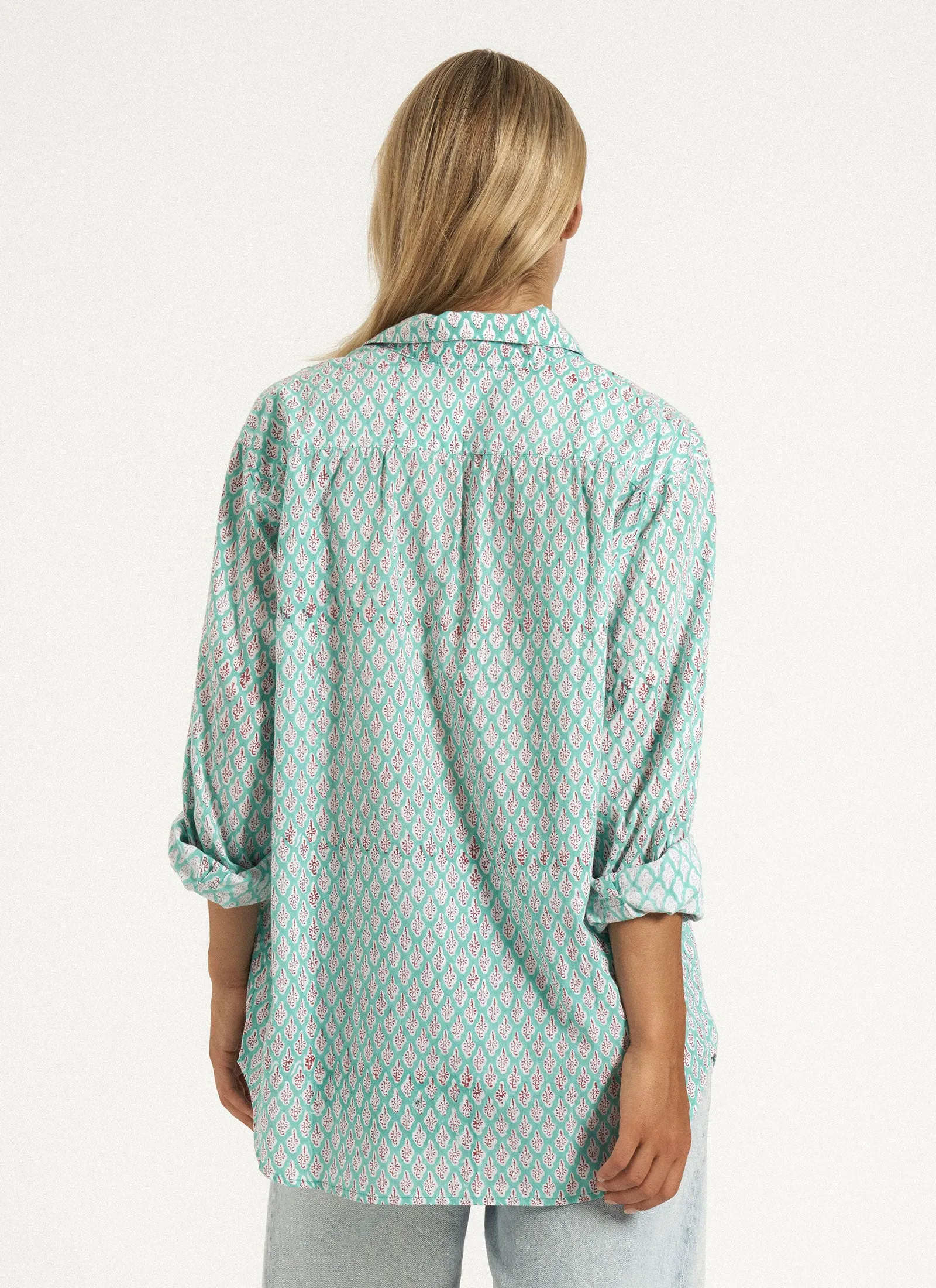 INA SHIRT TURQUOISE sold by SHE MADE ME product image thumbnail 3