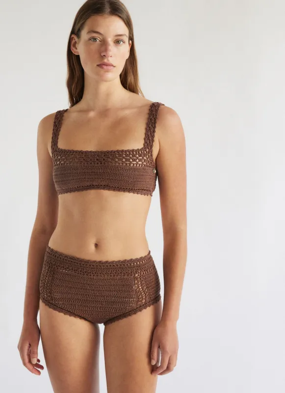 ESSENTIAL HIGH WAISTED BOTTOM CHOCOLATE sold by SHE MADE ME