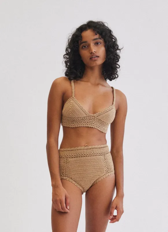 ESSENTIAL BABYDOLL BIKINI TOP SAND sold by SHE MADE ME