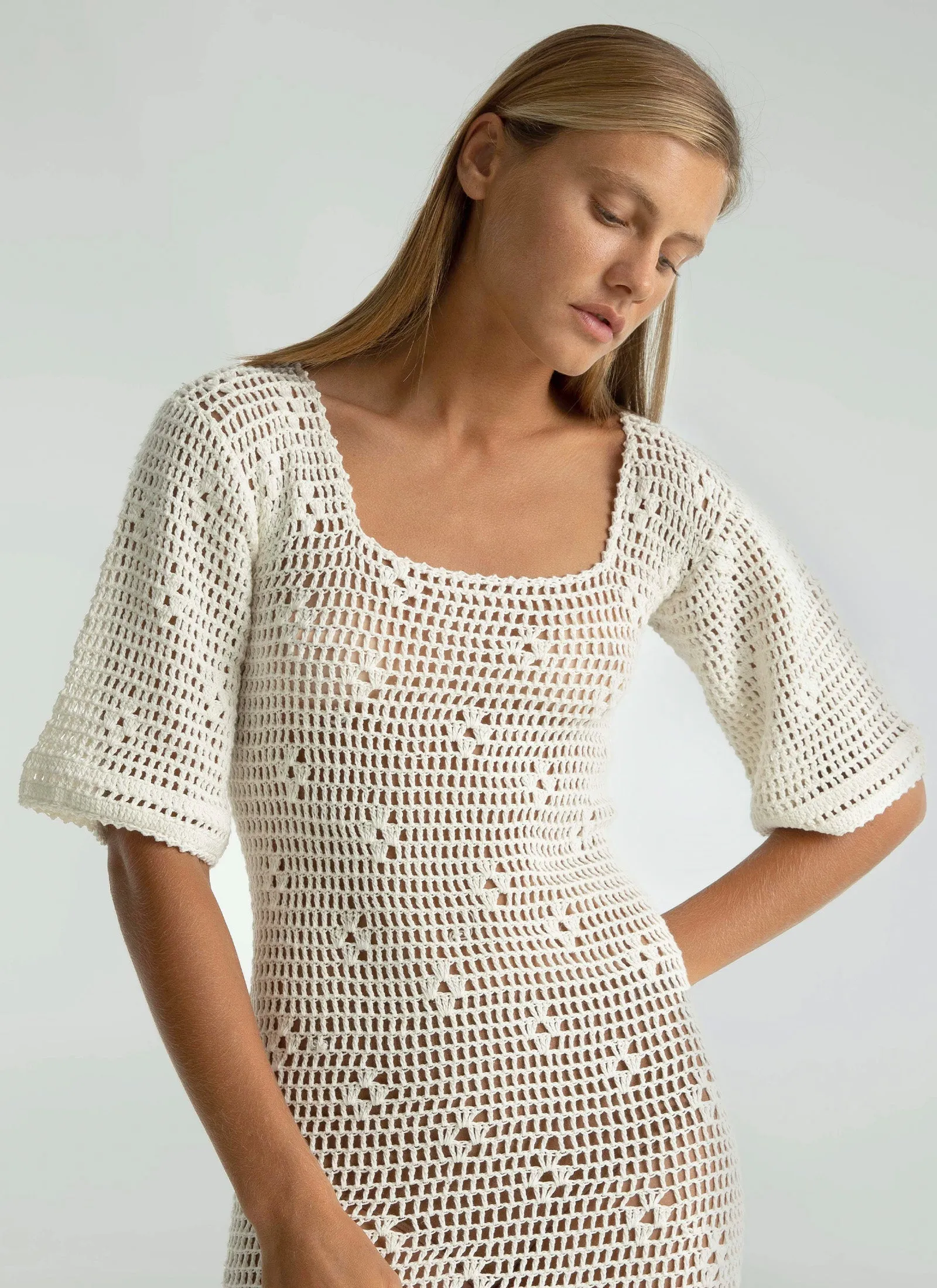 PETAL DRESS IVORY sold by SHE MADE ME