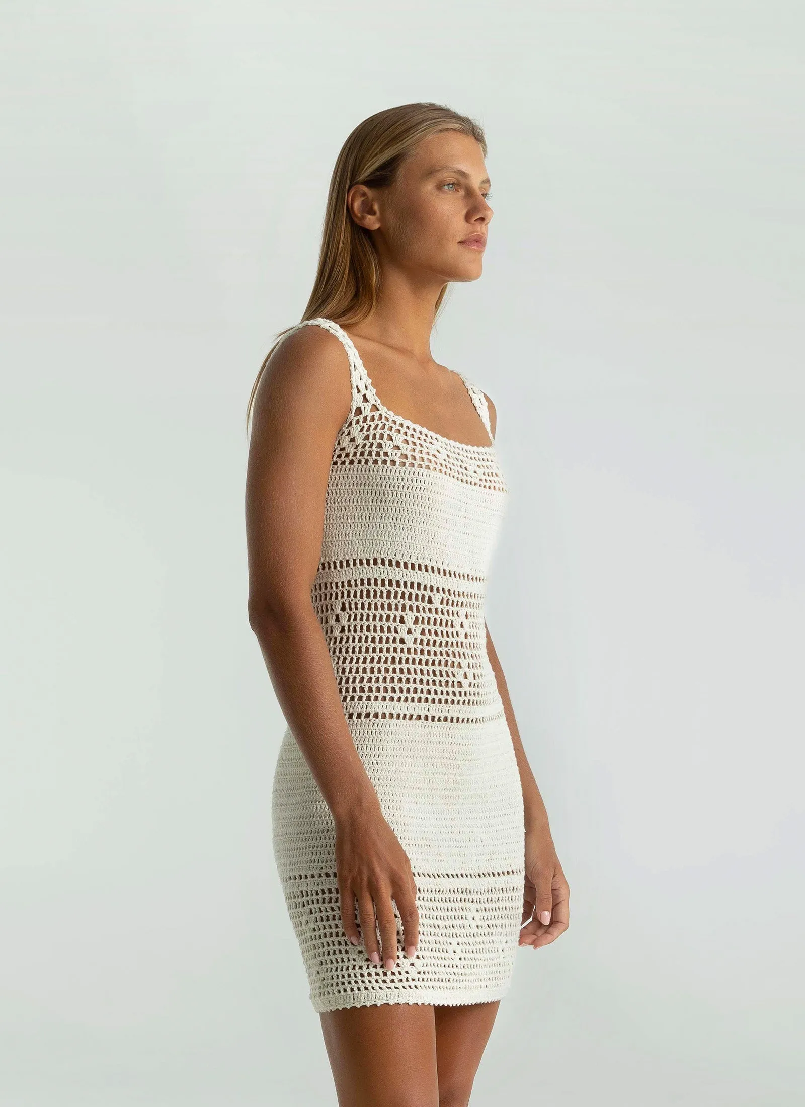 PETAL MINI DRESS IVORY sold by SHE MADE ME product image thumbnail 4