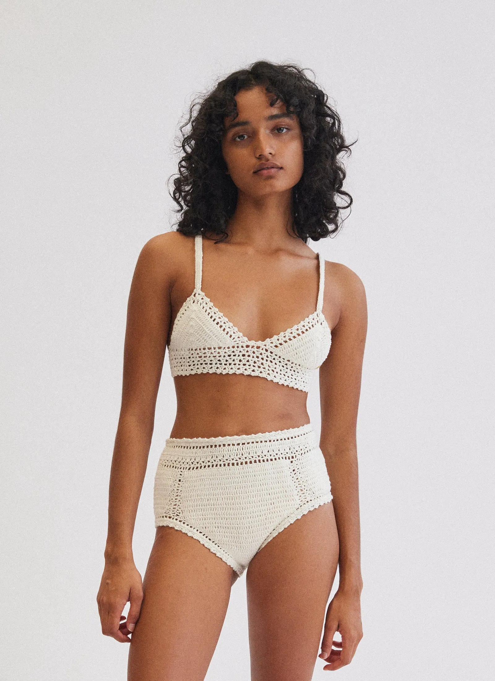 ESSENTIAL HIGH WAISTED BIKINI BOTTOM NATURAL sold by SHE MADE ME