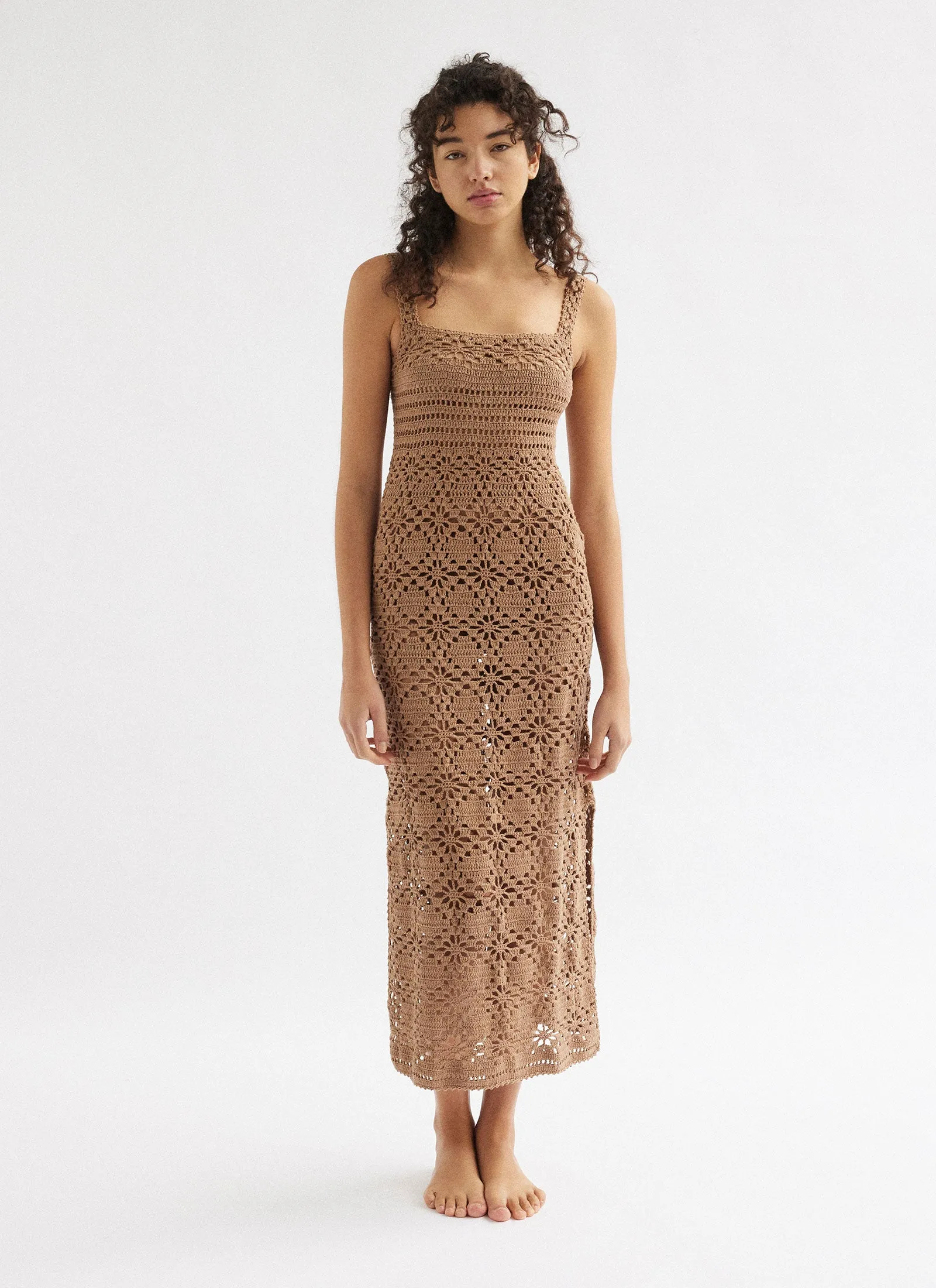EDITH MIDI DRESS SANDALWOOD sold by SHE MADE ME product image thumbnail 3