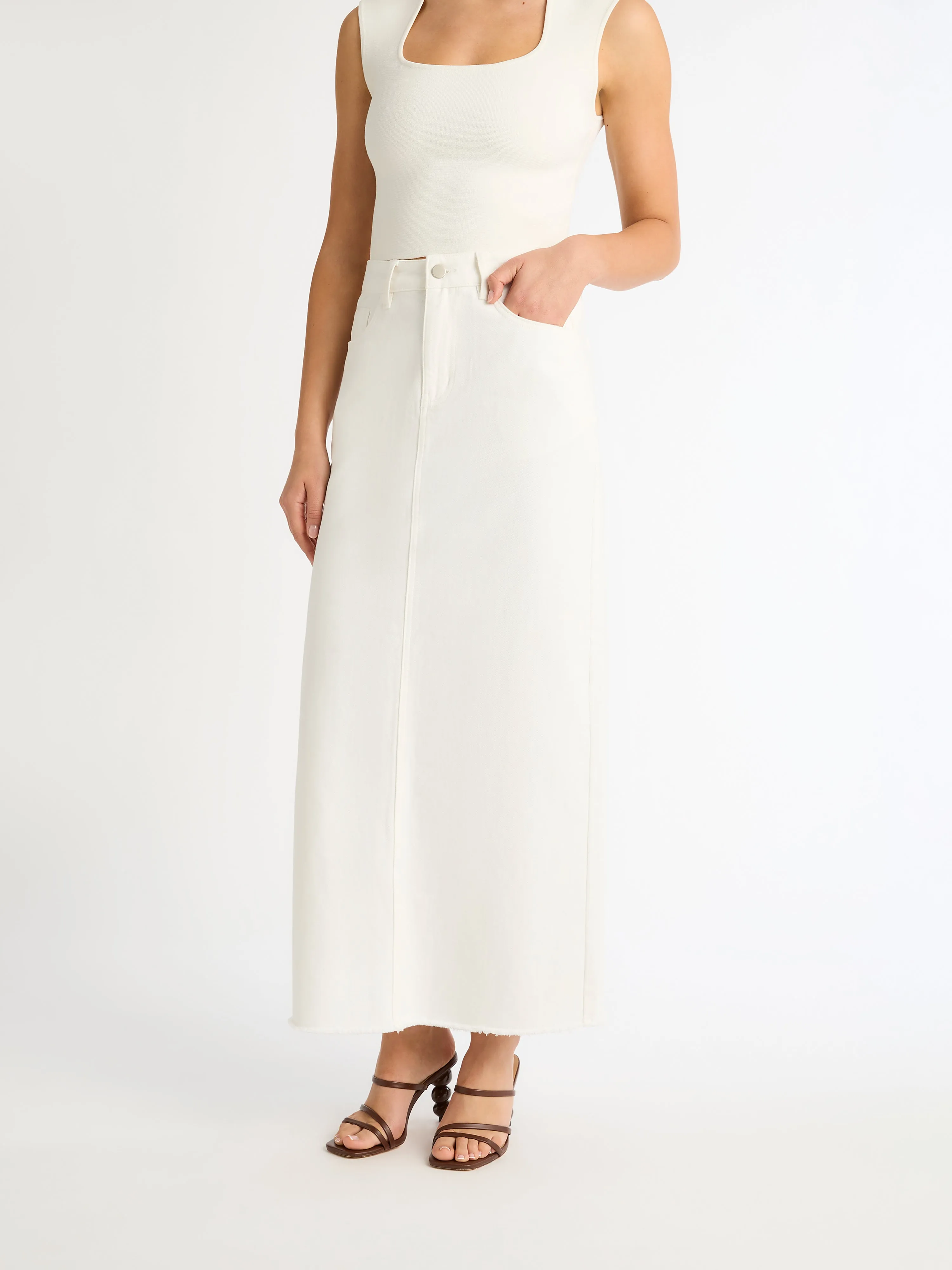 DENIM MAXI SKIRT sold by Sheike