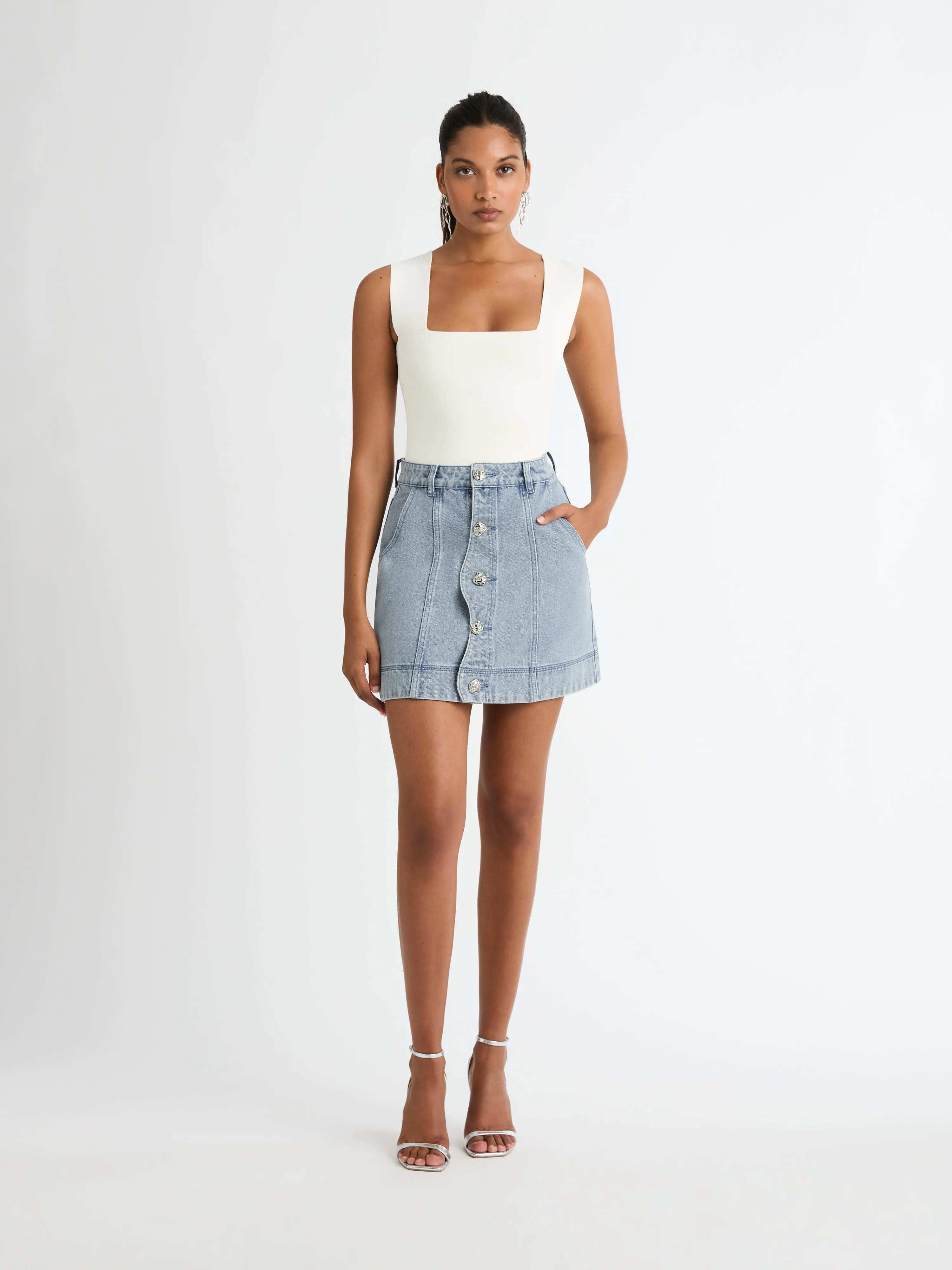 LAINEY DENIM MINI SKIRT sold by Sheike product image thumbnail 2