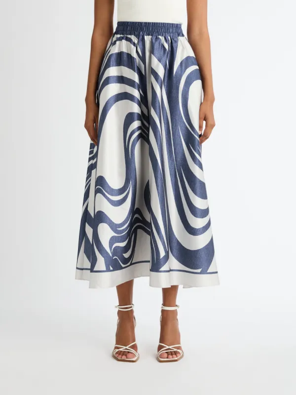 MIRA SWIRL MIDI SKIRT sold by Sheike