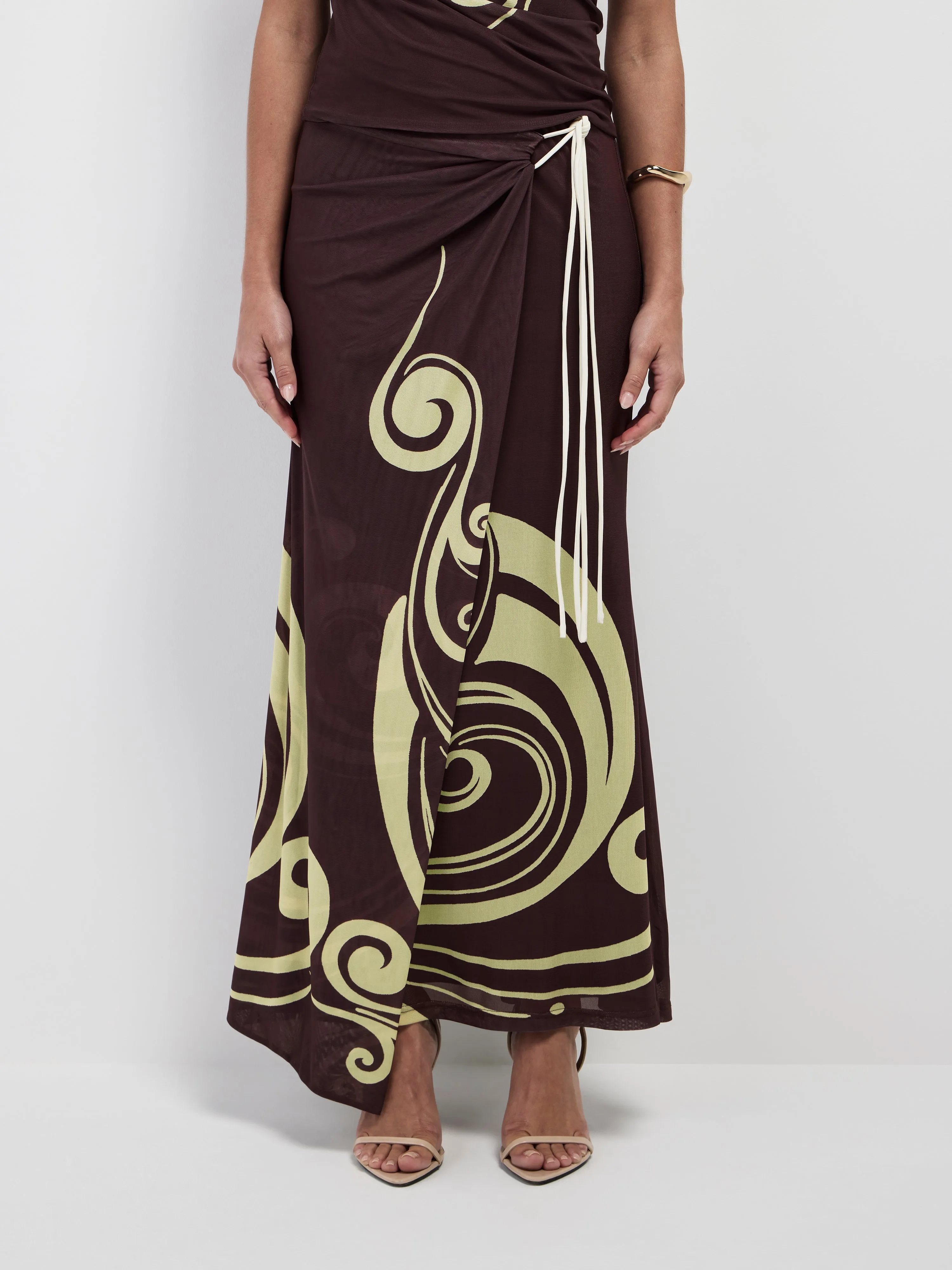 WAVE NOUVEAU MIDI SKIRT sold by Sheike