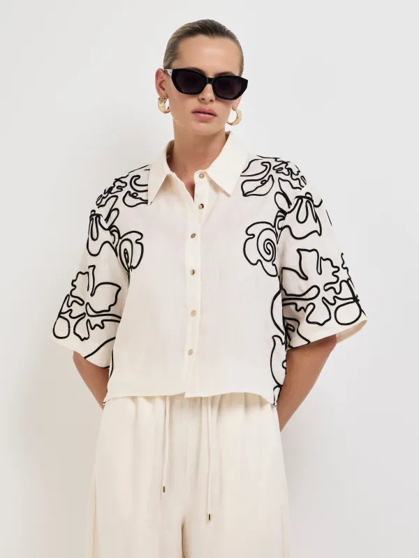 OUTLINE FLORAL SHIRT sold by Sheike