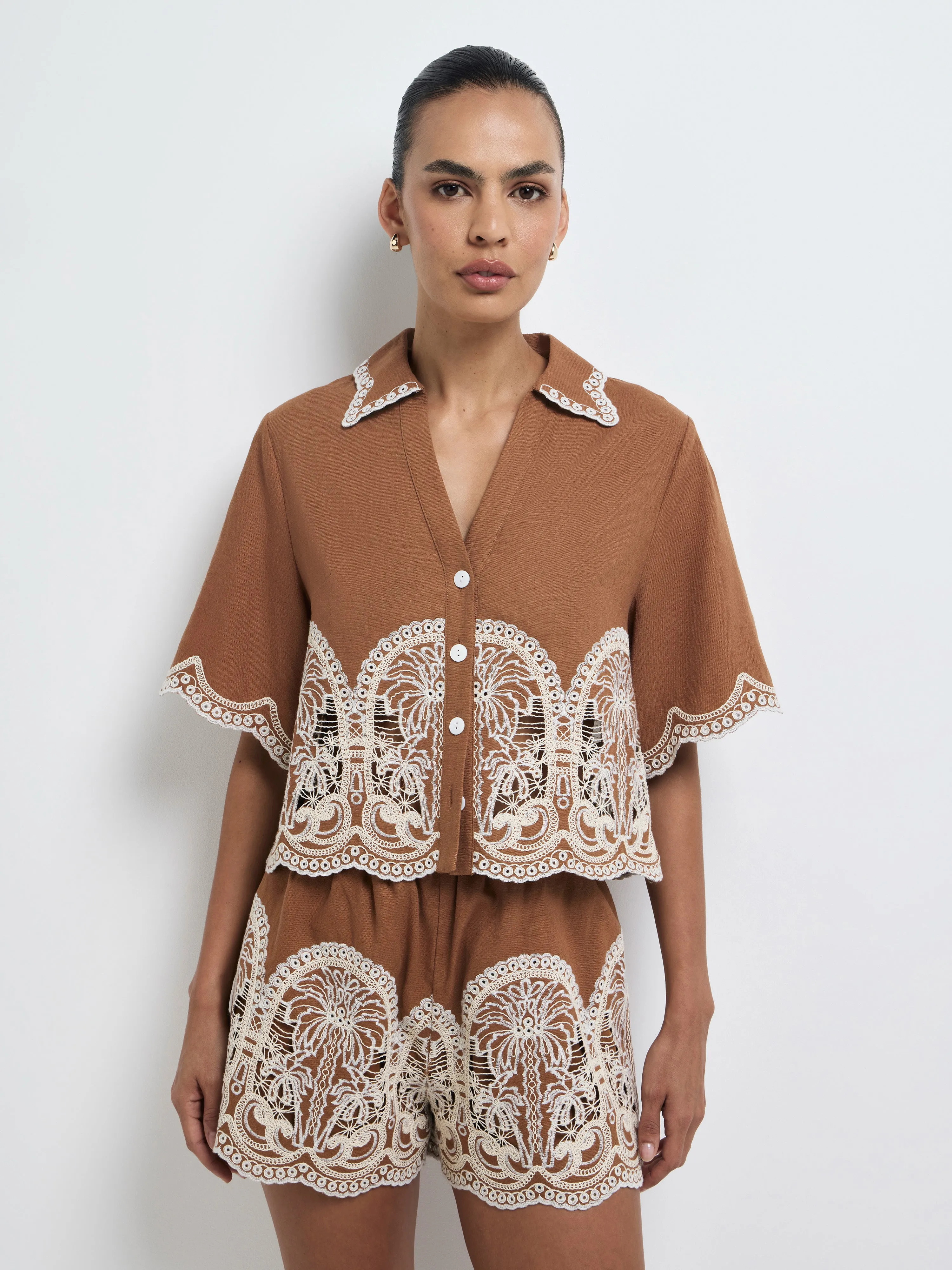 PALOMA EMBROIDERED SHIRT sold by Sheike