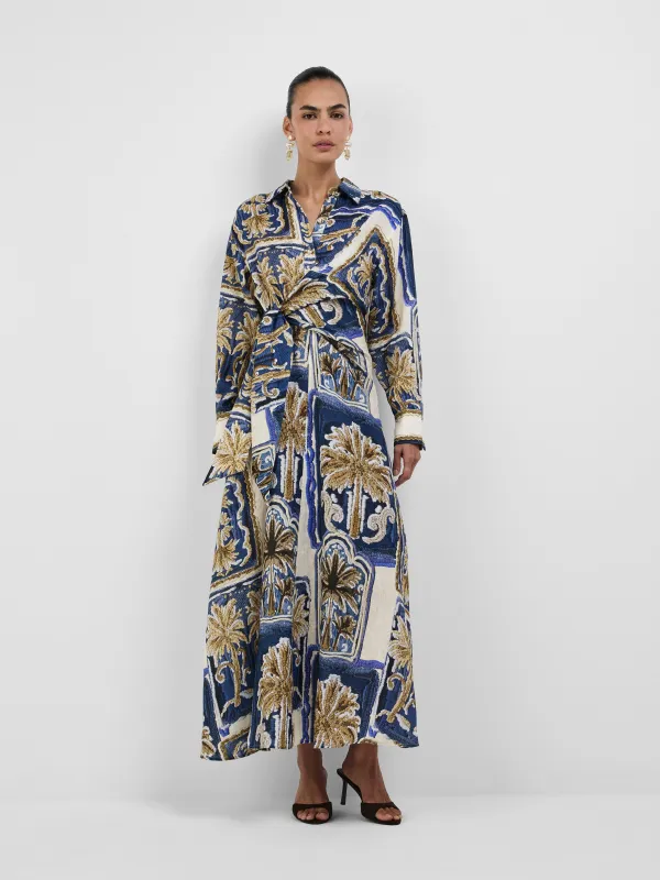 PATCHWORK PALM MIDI DRESS made by Sheike