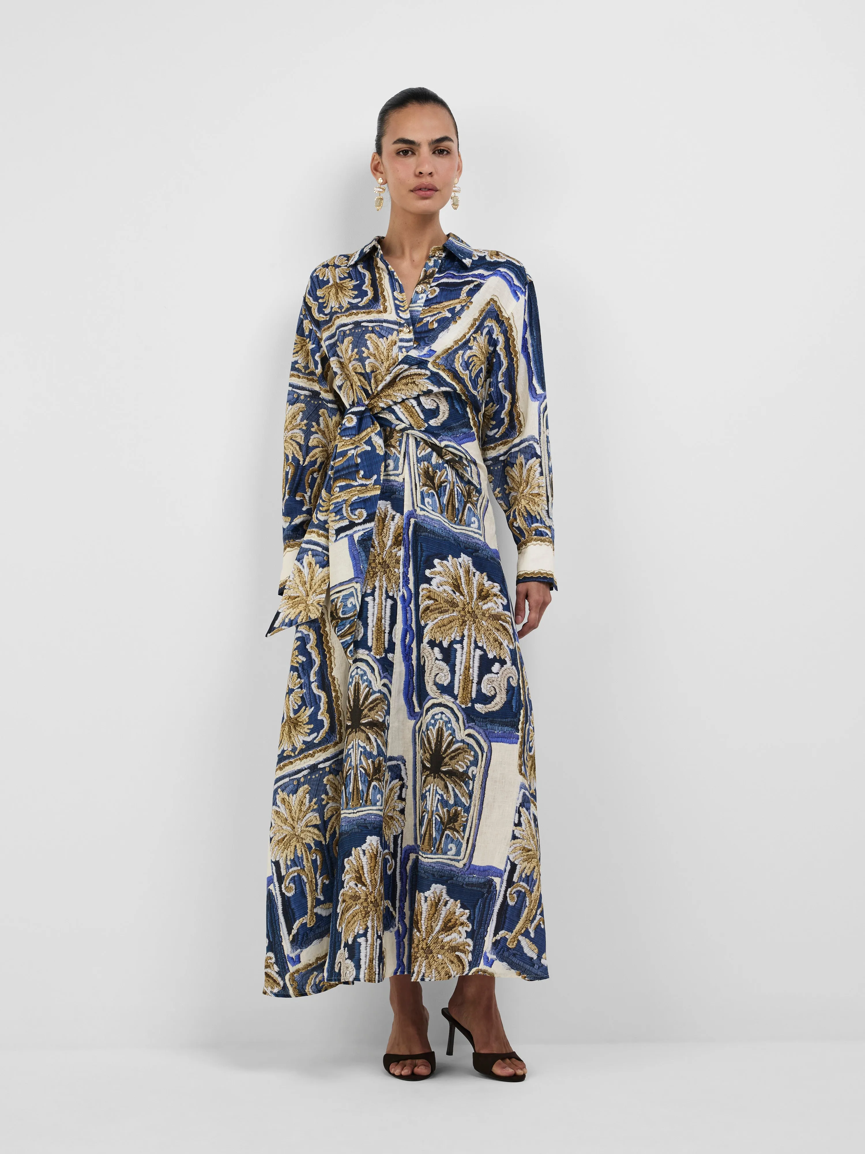 PATCHWORK PALM MIDI DRESS sold by Sheike