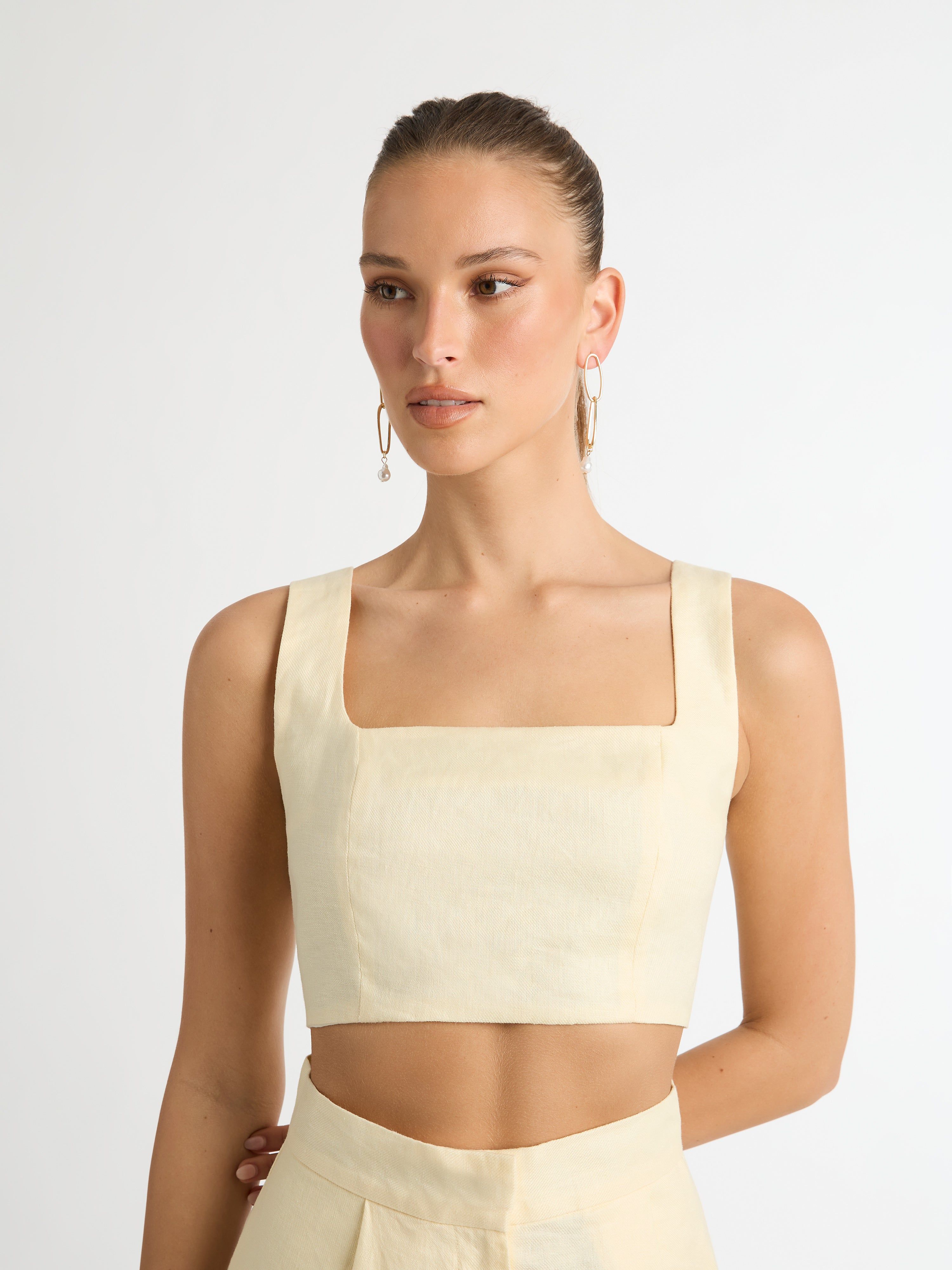 LEXI LINEN CROP TOP sold by Sheike