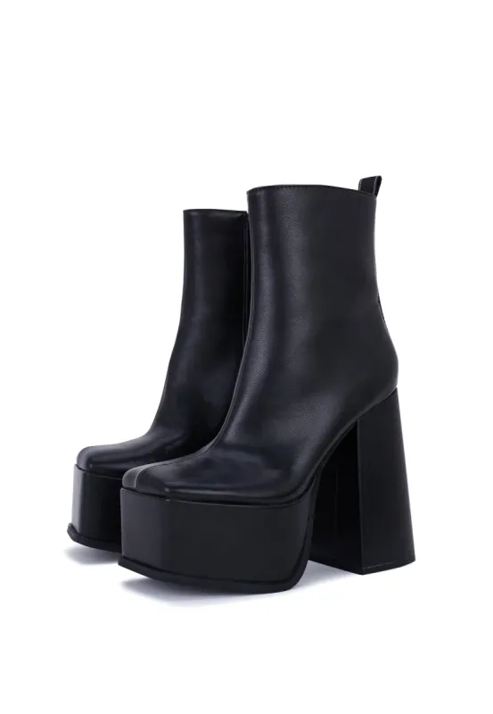 Scorpio Black Platform Heeled Ankle Boot sold by Shellys London