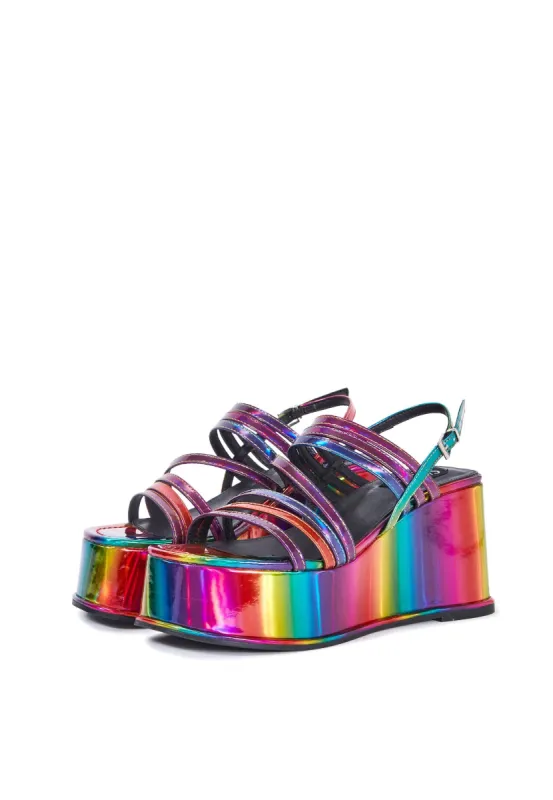 Destiny Multi Platform Wedge Sandal sold by Shellys London