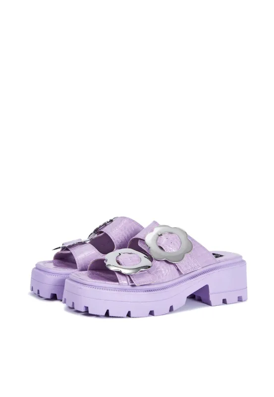 Amber Lilac Chunky Double Strap Sandal sold by Shellys London